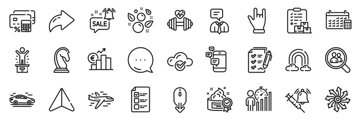Winner podium, Clean bubbles and Calendar line icons pack. Share, Message, Paper plane icons. Marketing strategy, Car, Promotion bell web icon. Vector