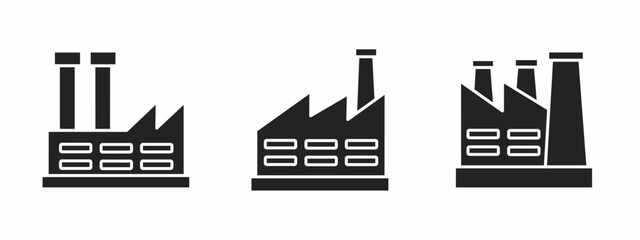 Factory icon set. Vector symbol. Illustration of factory. Factory. Vector illustration. Stock vector.