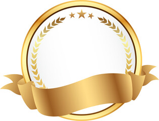 golden luxuxry label tag medal badge border frame gradient illustration style for decorate copy space text premieum quality product 