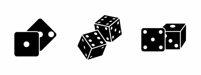 Dice icon set. Vector symbol. Illustration of dice. Dice. Vector illustration. Stock vector.