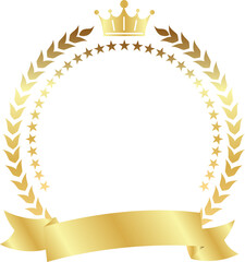 gold luxury border frame laurel wreath floral flower whelth glory  illustration design for decorate premium quality banner design