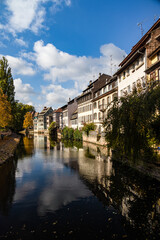 A beautiful view of the Old France district in Strasbourg