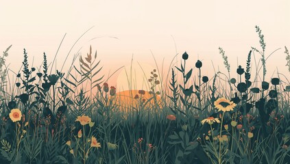 Untamed vegetation in a natural landscape, emphasizing wild plant growth and ecological diversity, Earth Day