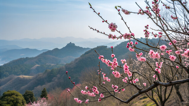 Plum Blossom in early spring. Located in Plum Blossom Hill, Nanjing, Jiangsu, China.