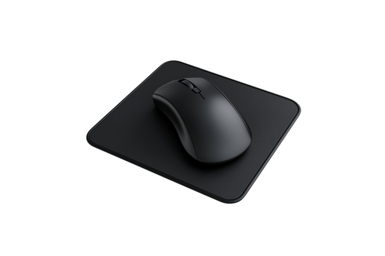 Workspace Mouse on Pad Vector Art Isolated on Transparent Background