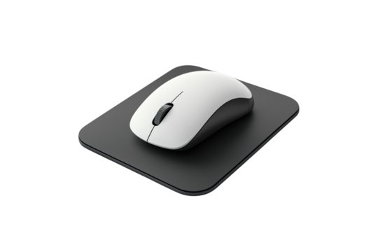 Computer Mouse on Mouse Pad Vector Illustration Isolated on Transparent Background