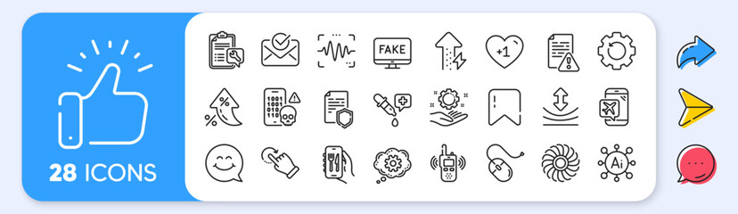 Obraz premium Chemistry pipette, Employee hand and Energy growing line icons. Interest rate, AI generate, Inflation icons. Pack of Resilience, Cogwheel, Transmitter icon. Vector