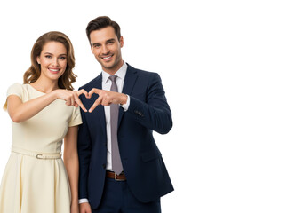 Marriage counseling marketing visual with smiling couple forming a heart to promote couples therapy sessions and online coaching packages that help partners repair conflict and strengthen commitment