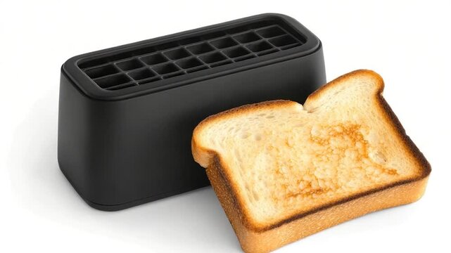 Toasted bread beside a black toaster