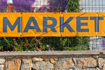 Large Banner Market Sign Wire