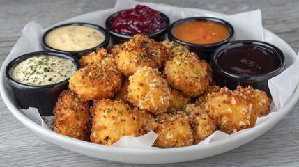 Crispy Golden Popcorn Chicken Bites with Tangy Dipping Sauce - Comfort Food Appetizer