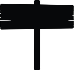 Old wooden sign board icon. Vintage timber signage vector silhouette.