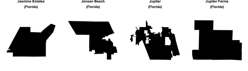 Jasmine Estates, Jensen Beach, Jupiter, Jupiter Farms outline maps