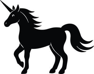 Unicorn graphic design, Isolated fairytale creature element