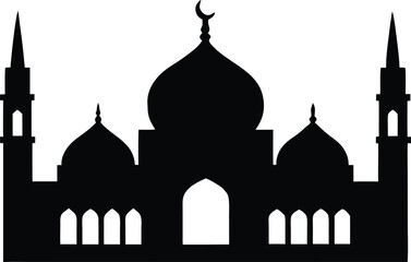 Simple mosque icon, Islamic worship place vector symbol