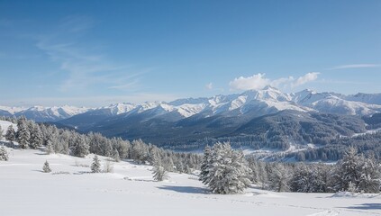Fototapeta premium Winter landscape featuring the Valtellina Alps, showcasing seasonal change