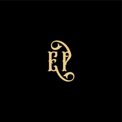 Fototapeta premium Barock style design EP initial royal concept monogram modern logo letter