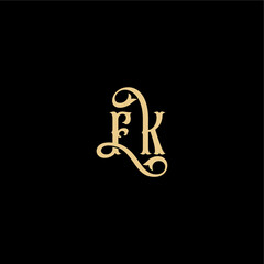Barock style design FK initial royal concept monogram modern logo letter
