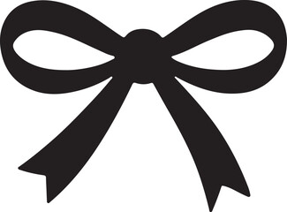 Ribbon knot silhouette isolated on white background