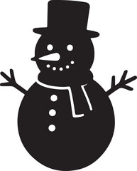 Snowman silhouette isolated on white background