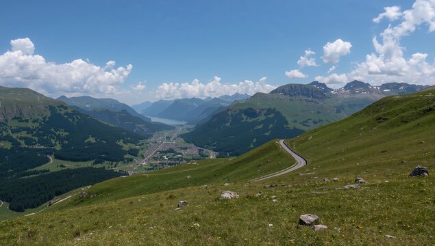 View Along The Furka Pass Towards Realp, seasonal change