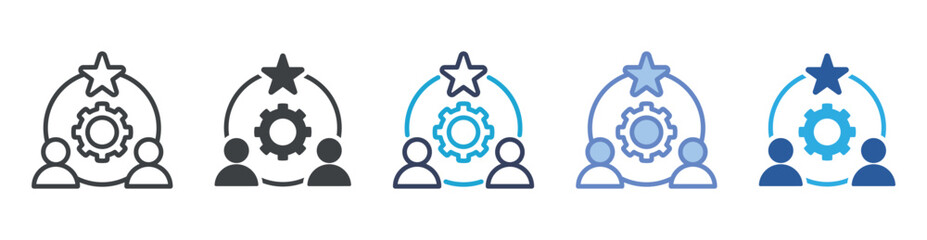 Team icon set multiple style collection