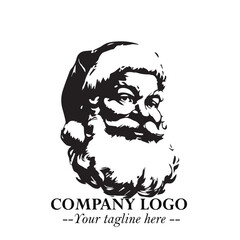 Santa Claus Logo Symbol in Black on White Background for Classic Holiday Branding and Design ArtPlus