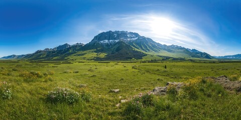 Fototapeta premium A close-up of a puzzle piece with a vivid image, used for visual layout backgrounds, Earth Day