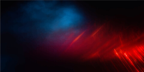 Abstract space design with a dark background, red and blue energy waves, and star patterns