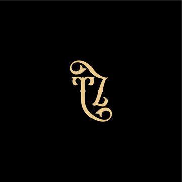 initial royal concept TZ monogram modern logo letter Barock style design