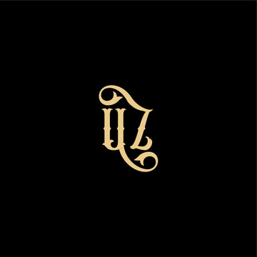 initial royal concept UZ monogram modern logo letter Barock style design