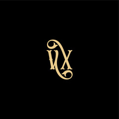 initial royal concept VX monogram modern logo letter Barock style design
