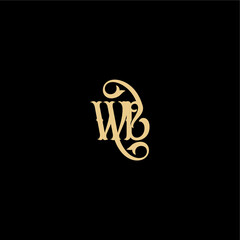 initial royal concept WB monogram modern logo letter Barock style design