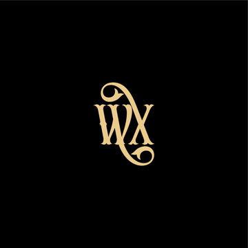 initial royal concept WX monogram modern logo letter Barock style design