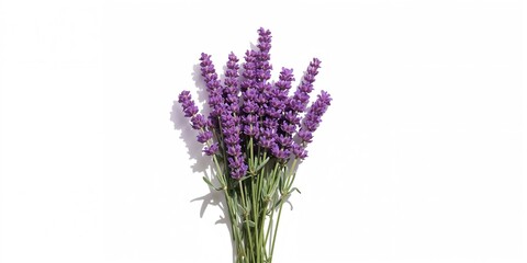 Naklejka premium Lavender flowers isolated on white background, suitable for layout and design, floral pattern, World Environment Day