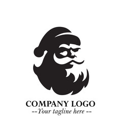 Santa Claus Logo Symbol in Black on White Background for Classic Holiday Branding and Design ArtPlus