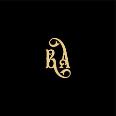 monogram modern logo initial royal concept BA Barock style design letter