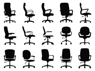 Collection of office chair silhouettes