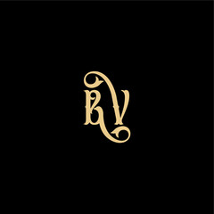 monogram modern logo initial royal concept BV Barock style design letter