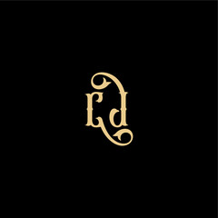 monogram modern logo initial royal concept CJ Barock style design letter