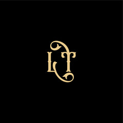 monogram modern logo initial royal concept LT Barock style design letter