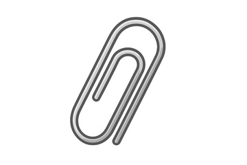 Obraz premium Simple metallic paperclip symbol for supplies and document attachment
