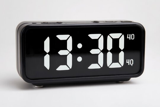 Black digital clock displaying 1330 and 40 on a white background