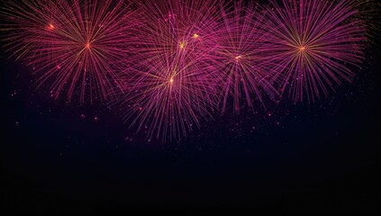 Fototapeta premium Fireworks display in the night sky, serving as a vibrant backdrop for celebrations