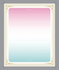 Vertical 4:5 vector background for social media posts, pastel gradient frame with gold stipple decoration