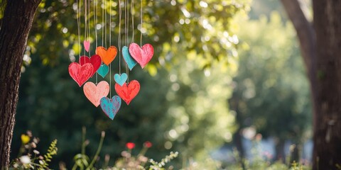 Obraz premium Valentine's hearts image, as a background for romantic themed layouts and text placement