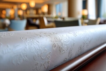 Elegant Patterned Fabric Sofa Detail