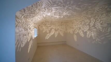 Light And Shadow Patterned Interior Room