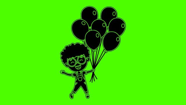 balloon illustration celebration silhouette videp logo green icon screen outline party background ballon birthday holiday decoration anniversary gift festive shape invitation vector graphic background