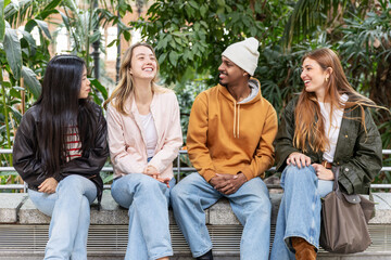 Young friends bonding with laughter and connection